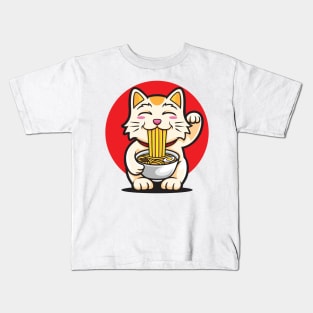 Lucky Ramen Cat Kids T-Shirt